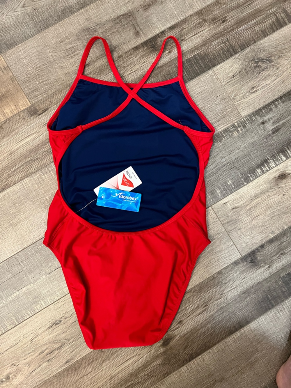 Adoretex Red Guard Scoop-Back One-Piece Swimsuit size 38 (M) NWT - Picture 3 of 7